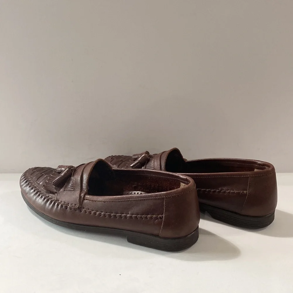 Giorgio Brutini Brown Leather Le Glove Duane Kiltie Tassel Slip On Loafers Sz 10